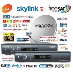 Satelitní komplet Mascom MC2600HD/80MBL TWIN černý