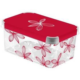 Úložný box Curver Milky - Red  & White Lily 04710-L05, vel. S červený