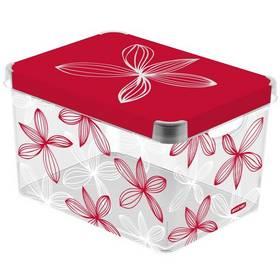 Úložný box Curver Milky - Red  & White Lily 04711-L05, vel. L červený