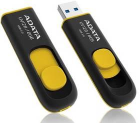 USB flash disk A-Data DashDrive UV128 8GB (AUV128-8G-RBY) černý/žlutý